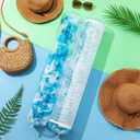 Sratte Pool Float and Water Hammock, Summer Clear Pool Tube with Feather, Multi Purpose Inflatable Water Floaties PVC Material for Adults, Swimming Pool, Lake, Beach, Pool Accessories (Blue, White)