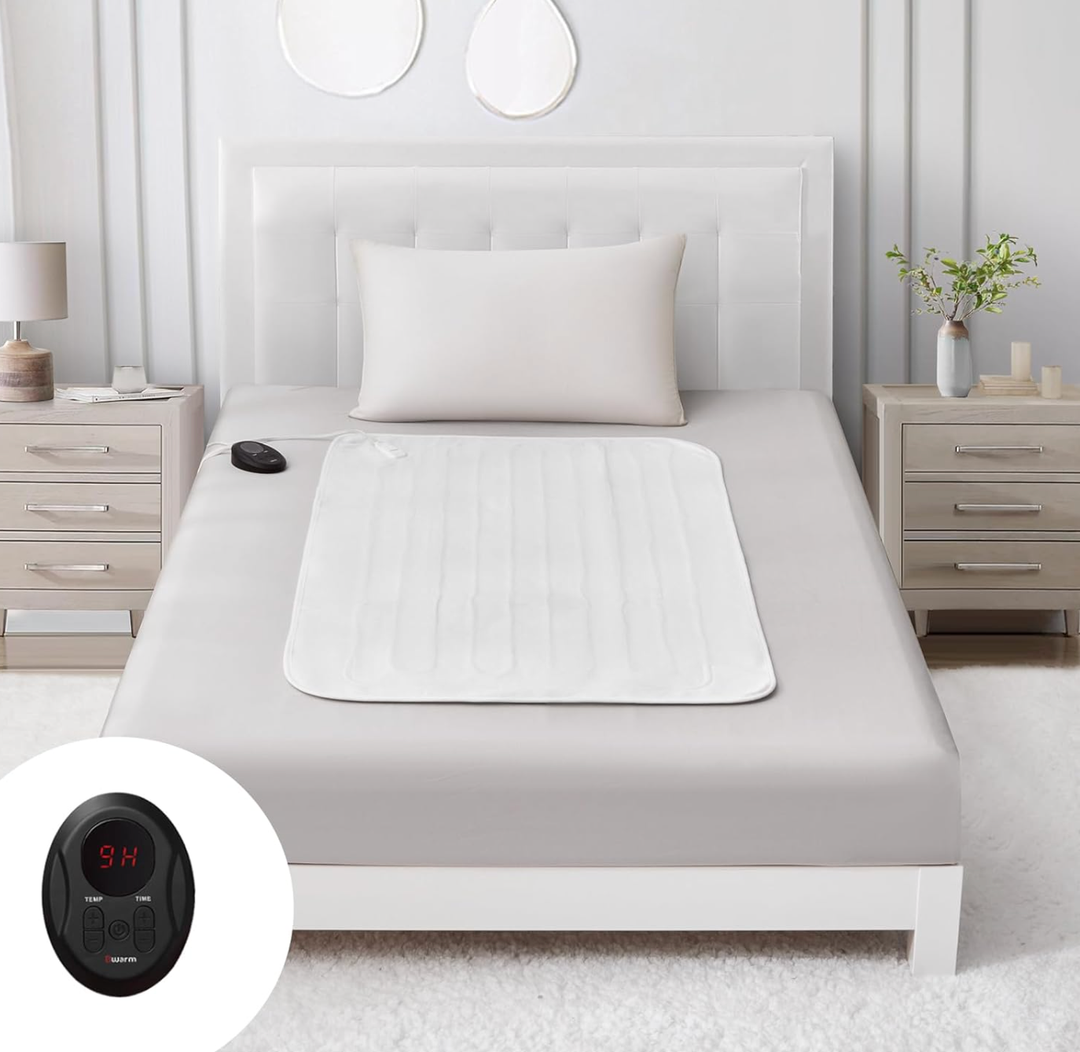 Bwarm Electric Heated Mattress Pad Mini Twin Size, 31" x 55", Bed Warmer, 9 Heat Settings, 112 Hours Auto Off, Deep Pocket, Fast Heating, Machine Washable, Soft and Cozy