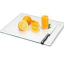 Tempered Glass Cutting Board for Kitchen, Clear Glass Board for Countertop, with Non-Slip Feet, Heat Resistant, Extra Large Size 18x24"