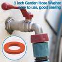 ZDBB 80 Pcs Garden Hose Gasket Rubber Seal, Fits All Standard 3/4 Inch Outdoor Hose Fittings with Heavy Duty Red and Black Self-Locking Tabs to Hold The Gasket Securely in The Fitting
