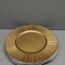 Yaomiao 50 Pcs 13 Inch Gold Charger Plates Bulk Plastic Plates Chargers Round Dinner Chargers for Wedding Party Table Setting Bridal Shower Event Decor (Light Gold)