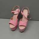 Platform Stiletto High Heels for Women, Round Open Toe Ankle Strap Sexy Heeled Sandals for Wedding Party Dress, Size 7