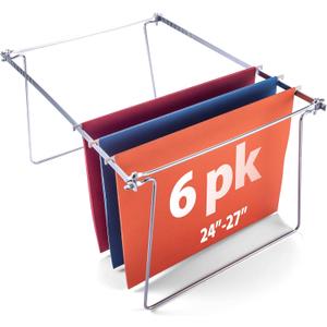 Officemate Hanging File Frame, Letter Size (Fits 2427), Adjustable Heavy-Duty Steel File Drawer Organizer for Desks, Cabinets & Shelves, Set of 6 (98620)