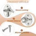 MECCANIXITY 12 Inch Hook and Eye Latch for Doors, Stainless Steel Barn Door Lock Gate Latch Cabinet Hook Latch & Eye with Mounting Screws for Slide Barn Shed Wooden Fences, Silver 2 Set