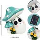 Rngmsi Mushroom Figurines Solar Lights, Mushroom Fairy Garden Statues Decor for Yard Lawn, Outdoor Garden LED Solar Figurine Decoration Gift for Housewarming Outside Use