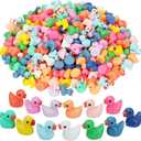 50Pcs Luminous Mini Resin Ducks Tiny Duck Glow in the Dark Small Animal to Hide Miniature Figures for Party Favor Colors Random