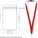 WEZEBEL 24-Pack Red Breakaway Lanyards with Waterproof Badge Holders, Polyester Neck Straps for ID Cards, Events, Office, and Schools