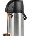 TOMAKEIT Airpot Coffee Dispenser Thermal with Pump,3L/102 Oz Insulated Stainless Steel Large Airpot Coffee Carafe Lever Action for Hot/Cold Water,Thermal Carafe for Hot Cocoa for Parties