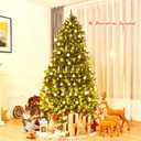 7.5 Feet Artificial Fir Christmas Tree with LED Lights and 1968 Branch Tips