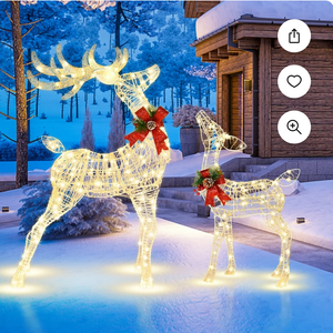 Costway 2 Pieces Lighted Christmas Reindeers Christmas Decoration Pre-Lit 50+120 LED Costway 2 Pieces Lighted Christmas Reindeers Christmas Decoration Pre-Lit 50+120 LED