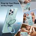 Magnetic Invisible Stand Designed for iPhone 15 Pro Max Case [Military Drop Protection] [Compatible with MagSafe] Shockproof Slim Translucent Matte Cover for iPhone 15 Pro Max Phone Case 6.7", Blue