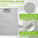 W10169961A Range Hood Filter Replacement 5 Layer Aluminum Mesh Hood Grease Filter Fit for Whirlpool, Kitchen Aid, Jenn-Air Range Hoods(2PCS)