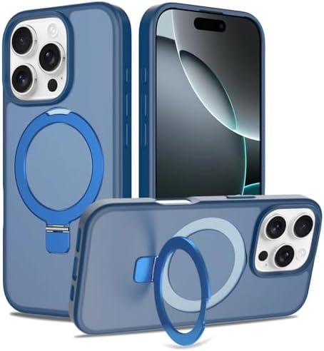 ULXITEYU Magnetic for iPhone 16 Pro Case, 6.3", Compatible with MagSafe, Rugged Kickstand, Not-Yellowing Military-Grade Protection, Matte Blue
