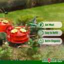 Birdream Window Hummingbird Feeder, 5oz Small Plastic Nectar Holder with Ant Moat, 3 Feeding Ports, Compact Window-Mounted Hummingbird Feeder for Outdoors, 2 Pack