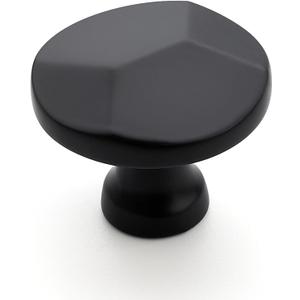 Ravinte 25 Pack Matte Black Round Cabinet Hardware Knobs, Solid Zinc Alloy Single Hole Drawer Pulls Dresser Knobs for Kitchen, Bathroom Furniture