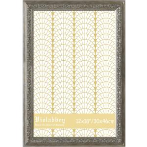 VIOLABBEY 12x18 Picture Frame Sliver, Vintage Photo Frames Ornate without Mat for Wall Hanging