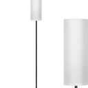 FRIDEKO HOME Floor Lamp with White Shade, Simple Design with Foot Pedal Switch, Small Tall Lamps for Living Room Bedroom Office, Corner Floor Stand Light with Black Pole Lamp (No Bulb/No Remote)
