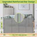 Reinforced 55" Wide Retractable Dog Gate with Support Rods, 33" Tall Retractable Baby Gate for Dogs, No Sag and Wrinkle Mesh Child Gates for Doorways, Indoor Pet Barrier Stair Gates for Kids, Gray
