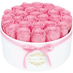 17 Forever Flowers in a Luxury Suede Box, Preserved Roses Birthday Gifts for Women, Romantic Anniversary Valentines Day Gifts for Girlfriend Wife Her, Pink