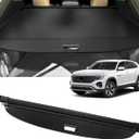 Cargo Cover for VW Volkswagen Atlas Cross Sport 2020-2025 2026 Accessories Retractable Trunk Cover Security Shielding Shade Cargo Luggage Cover Trunk Privacy Protection (Carbon Fiber Texture)