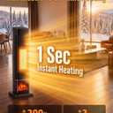 Uthfy Space Heaters for Indoor Use, 1500W Electric Heater for Large Room with 120° Oscillation&Child Lock, 24H Timer, 3 Color 3D Flame, Thermostat, Dust Filter, ECO Mode, Remote, Portable Tower Heater