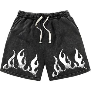 Men's Graphic Shorts Drawstring Waist Figue Print Vintage Denim Shorts Streetwear Jorts Size, M