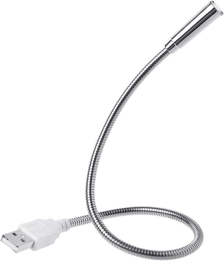 Junfamilee Silver USB Flexible Light Gooseneck Led Glowing Lamp Laptop Computers Studying for Office Working Writing Reading Accessories Desk Lamps Office Adjustable Led, Desk Lamps, Lamps and Shades