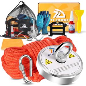Fishing Magnet Kit,1000Lb Super Strong Fishing Magnets kit with 66 Ft Rope,Large Neodymium Magnetic Fishing with Powerful Magnetic Force, Ideal for for Treasure&Underwater Cleaning-3.54 Inch