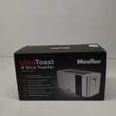 Mueller UltraToast Full Stainless Steel Toaster 4 Slice, Long Extra-Wide Slots for Bagels and Waffles, 6 Browning Levels, LED Display, Cancel/Defrost/Reheat Functions & Removable Tray, Kitchen Gadgets