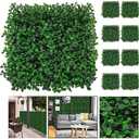 Cliselda Grass Backdrop Wall Panels 8PCS 10"x10" Artificial Boxwood Hedge Greenery Wall Panels, Privacy Hedge Screen Faux Boxwood for Indoor Outdoor Plant Wall Decor