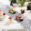 2 x 2 Pieces Christmas Village Accessories Christmas Village Street Mat Brick Road Decorations Snow Road Mat for Miniature Christmas Village Landscape Home Garden 4.7 x 78.74 Inch (Cobblestone Style)