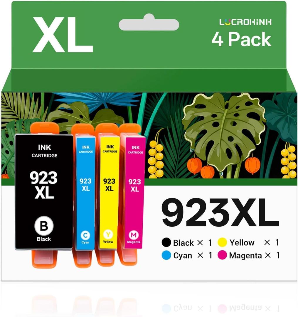 923XL Ink Cartridges Combo Pack Replacement for HP 923 923e 923XL Ink Cartridges for HP Printer OfficeJet Pro 8130e 8135e 8139e 8138e 8122e 8120 8124e 8125e 8130 8132e 8134e Printer (4 Pack)