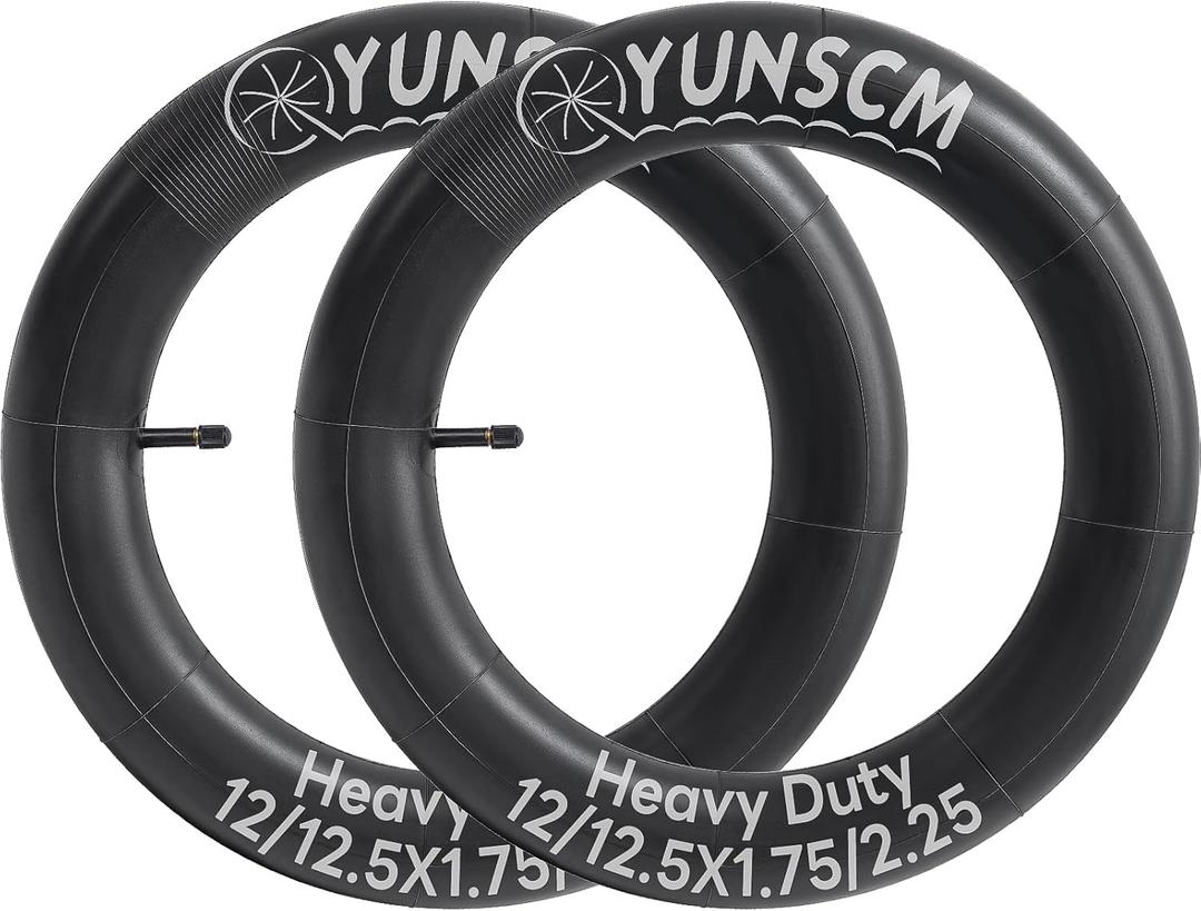 2-Pcs 12"/12.5" Heavy Duty Bike Tubes 12/12.5x1.75/2.25(12 1/2 X 2 1/4) AV 45/57-203 Inner Tubes Compatible with 12x1.75-2.25 12.5x1.75-2.25 12  x 2  Kid Bike Bicycle Tire Tubes Schrader Valve