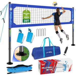 Professional Volleyball Net Set Heavy Duty for Outdoor Backyard Portable with Aluminum Scoring Poles, Nets System, Adjustable Regulation Height