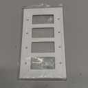 Modern Edge Decorative Wall Plate Switch Plate Outlet Cover, Durable Solid Zinc Alloy (Quad Decorator, White)