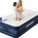 CHERIMOR Twin XL Air Mattress with Built-in Pump & Luxury Quilted Topper, 80" Length, 20" Height, 2.5 Min Fast Inflation, 500lbs Support, Blow up Mattress with Carry Bag for Guest, Camping & Home