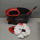 O-Cedar EasyWring Microfiber Spin Mop, Bucket Floor Cleaning System, Red, Gray, Standard