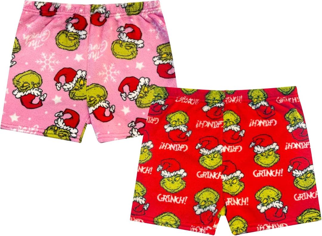 The Grinch Girls 2 Pack Pajama Short Set - Kids Soft Christmas PJs Loungewear - Holiday Sleepwear - Official Product, Size: 6