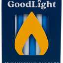 GoodLight Hanukkah (Chanukah) Candles | 45 Minute Burn Time | Dripless Paraffin Free Menorah Candles (45 Count) (Blue & White)