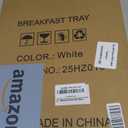 Bamboo Bed Tray for Breakfast with Folding Leg, Breakfast Trays for Eating, Bed, Sofa, Bed, Snacking or Working, Laptop Desk Snack Tray (White)