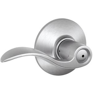 Schlage F40 ACC 626 Accent Door Lever, Bed & Bath Privacy Lock, Satin Chrome