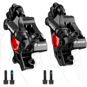 Zoom Hydraulic Disc Brake Calipers: HB-100 MTB Bike Disc Brakes Front & Rear Caliper Set for Mountain, Road Bicycle and E-Bike (Pair, Black)