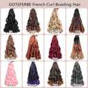French Curl Braiding Hair 12 Inch Curly Braiding Hair 8 Packs Pre Stretched French Curl Braids Synthetic Extensions Lightweight Hair for Women Loose Wavy for Braids Natural Black