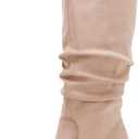 Huiyuzhi Womens Pointed Toe Mid Chunky Heel Side Zipper Knee High Boots Tall Booties