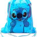 Disney Stitch Party Favor Bags Set - Bundle with 7 Stitch Drawstring Bags for Kids Plus Stickers, More Birthday Party Supplies Pack