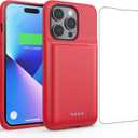 Battery Case for iPhone 14 Pro (6.1 Inch), [2024 Upgraded] Ultra-Slim 7200mAh Portable Extended Charger Case Cover Rechargeable Battery Pack for iPhone 14Pro Charging Case (Red)