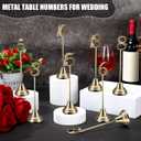 Maitys 15 Pcs Metal Table Numbers 1-15 with Weighted Base 8 Inch Table Number Stands for Wedding Reception, Party, Anniversary, Birthday Banquet(Bronze)