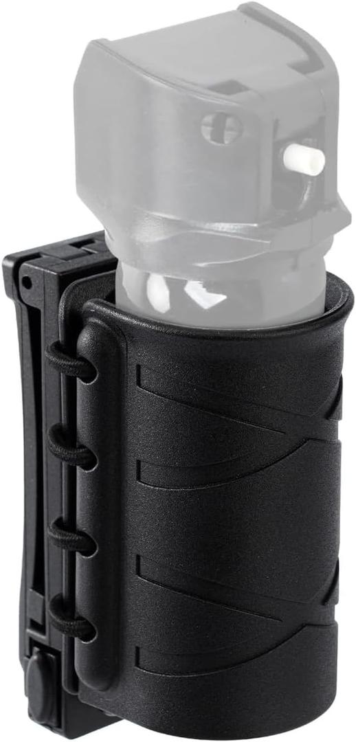 Tactical Open Top OC/Mace Spray Holder, Molle Holster Quick Release MK4 Canister Pouch for Police, EMT, Security, Outdoor & Survival Use,Fits Duty Belt, Vest, or Backpack