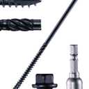 Structural Lag Screws 8 Inch, 50-Pack #14 X 8 Heavy Duty Black Timber Screws, Rust Resistant, Hex Head Outdoor Log/Landscaping Wood Screw, Drive Bit Included