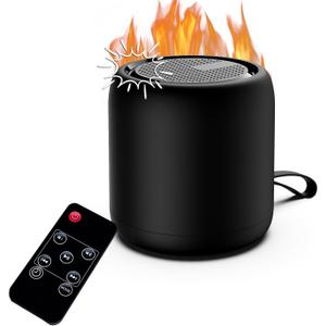 Fireplace Crackler Sound Box for Electric Fireplace with Remote Control, 2 in 1 Realistic Rechargeable Fire Crackling Sound Machine for Gas Fireplace, Fire Crackler Sound System, Fire Noise (Black)